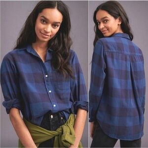 GRAYSON The Hero Blue Plaid Check Button-Up Shirt Cabincore Size 4 US Large